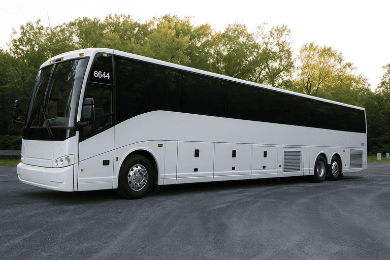 exterior of Charter Bus Rental West Palm Beach coach bus